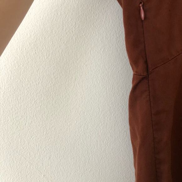 Zara Rust Twist Front Slit Midi Dress - Picture 5 of 7